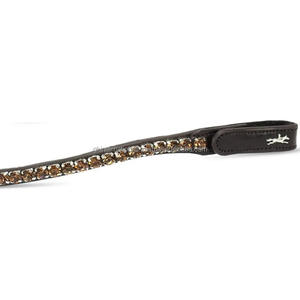 Diadema de Cuero Ecuestre con Cristales de Diamante Redondos Adheridos para Caballos - Product Image 1