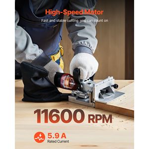 Kit d'outils pour jointeuse à biscuits 5.9A, moteur 760W 11 600 tr/min, lame à pointe carbure avec encoche de positionnement à 45 degrés pour jointeuses à doigts - Product Image 2