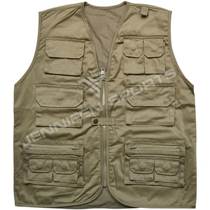Chaleco de Caza Profesional Personalizado, Transpirable, Ligero, 100% Algodón, con Múltiples Cierres, Talla Grande - Product Image 1