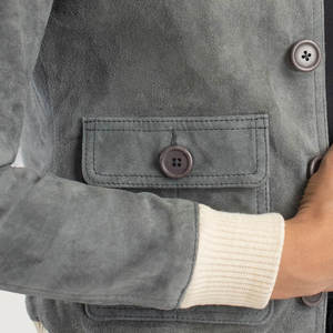 Chaqueta de Cuero de Gamuza para Mujer, Cuello Alto, Transpirable y Ligera, para Uso Diario y Casual - Product Image 5