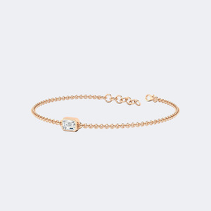 0.50CTW Emerald Bezel-Set Diamond Station <b>Bracelet</b> - Product Image 6