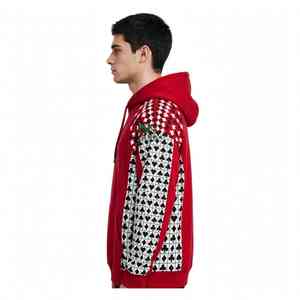 Sudadera con Capucha Unisex NEXTEX con Diseño de Cartas de Póker, Roja y Negra, de Felpa Suave de Algodón, Cálida y con Estampado Gráfico - Product Image 3