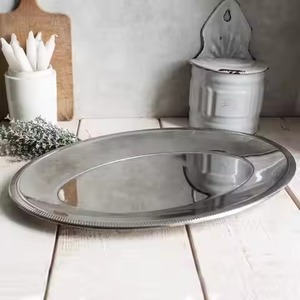 ถาดเสิร์ฟสี่เหลี่ยมสแตนเลส ถาดอาหารโลหะสำหรับร้านอาหาร โรงแรม ขายส่ง - Product Image 2