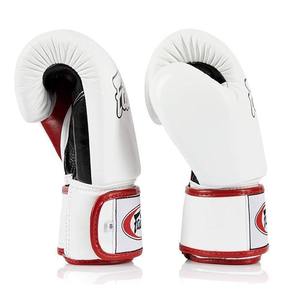 ผลิตอุปกรณ์ต่อสู้ 100% คุณภาพพรีเมียม หนังแท้ ถุงมือชกมวย Fairtex สีขาวแบบสั่งทำพิเศษ ถุงมือชกมวย Fairtex แบบติดเวลโคร - Product Image 4