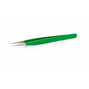Professional Angled <b>Eyelash</b> Extension Tweezers Green Handle Precision Lash Isolation Volume <b>Application</b> Beauty Salon Tool - Product Image 3