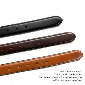 Cinturón de Cuero Estilo Clásico OEM para Hombre, Cinturón de Piel de Vaca Genuina para Trajes Formales y Casuales, Venta al Por Mayor - Product Image 4