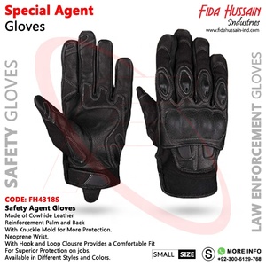 Luvas de agente compacto pour hommes Vente en gros Protection des articulations Agent spécial Gants de sécurité Gants d'entraînement en cuir de vachette - Product Image 6