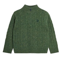 Suéter de Cuello Alto de Manga Larga Grueso de Punto de Algodón con Logotipo Personalizado, Bordado, Otoño Invierno, para Niños, Ecológico y Transpirable