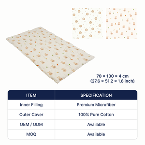 VINABEDDING Wholesale OEM OEKO-TEX Baby Crib Mattress 100% Cotton Microfiber Playmat VinaCubs Cotton Mat - Product Image 1