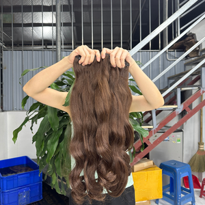 Extensiones de cabello humano virgen de extremo grueso dibujado doble de alta calidad Genius Weft Thin Soft Remy Invisible Machine Weft Hair Extension - Product Image 4