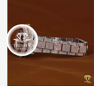 Reloj de Diseño con Diamantes Moissanite en Oro Rosa, con Brazalete de Piedras Preciosas y Joyería de Moda Premium - Product Image 2