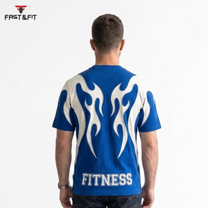 New Arrival 2026 Custom Wholesale Sport Jersey T-shirt Gym Oversized Men's T-shirts 100% Cotton Heavy <b>Weight</b> Screen Print - Product Image 5