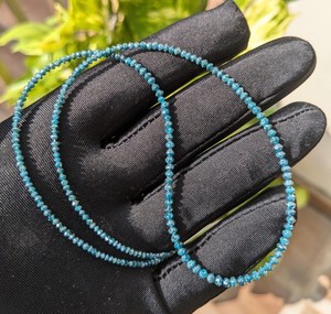 Perles Rondelles Facettées en Diamant Bleu Naturel 3mm, Fil de Pierres Précieuses Premium de 15 Pouces, Vente en Gros pour la Fabrication de Bijoux - Product Image 1