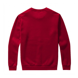 Sudadera Roja Lisa de Cuello Redondo para Hombre, de Algodón Grueso y Felpa, Manga Larga, Estilo Casual Urbano, Ropa de Invierno, Venta al Por Mayor - Product Image 2