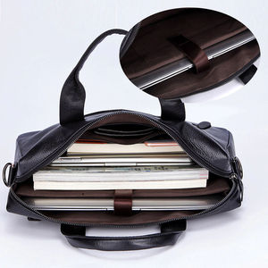 Bolso de Lujo para Portátil de Cuero Genuino Premium, Cierre de Cremallera |   Maletín Ejecutivo Ligero y Elegante para Hombres y Mujeres - Product Image 5