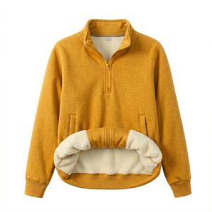 เสื้อสเวตเชิ้ตผู้ชายแบบคอซิป ¼  ปักโลโก้ตามสั่ง ลายแกะ  ผ้าถักสำหรับฤดูหนาว โพลีเอสเตอร์/คอตตอน - Product Image 6