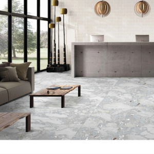 Carreaux de porcelaine émaillée texturée et polie de haute qualité, adaptés à une utilisation sur les sols et les murs en espaces étendus, dans un design contemporain. - Product Image 1