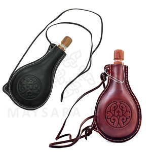 Botella de Agua de Cuero Personalizada para Caza, Cantimplora Portátil con Correa para Hombro, Venta al por Mayor para Viajes y Camping - Product Image 5