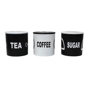 Ensembles de rangement et de conteneurs décoratifs pour la cuisine, contenants en métal pour le thé, le café et le sucre, pots cylindriques et boîtes à motifs équestres - Product Image 1