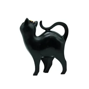 Figura de gato negro, estatua decorativa de gato, escultura de gato de resina, figura de gato moderna, estatua decorativa de gato de resina - Product Image 3