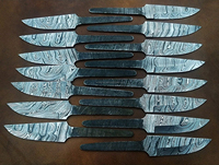 Lote de 15 cuchillos de hoja en blanco de acero de Damasco KS empresas que hacen suministros cuchillas en blanco hoja de acero de Damasco hecha a mano