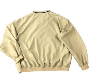 Veste coupe-vent pour homme, couleur beige, col en V, doublure polyester, vente en gros, avec logo, OEM, nom d'équipe personnalisé - Product Image 2