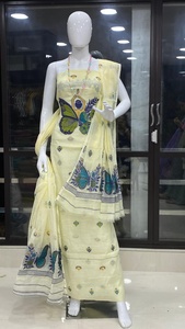 Green Butterfly Print dress fabric Sleeveless Maxi Dress for <b>Women</b> Party Wear Elegant Traditional Indian Outfit - Product Image 3