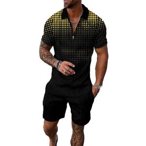 Ensemble de vêtements de sport pour homme en coton respirant de qualité supérieure, style streetwear d'été, deux pièces, polo et short de golf - Product Image 5