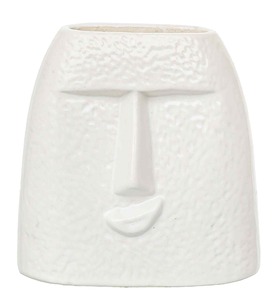 Jarrón de resina con diseño de rostro sonriente, maceta decorativa para flores artificiales, maceta moderna para decoración del hogar, personalizable. - Product Image 5