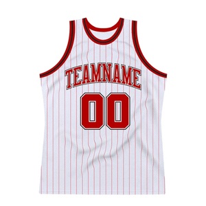 Camiseta de Baloncesto Premium Blanca con Rayas Rojas, Malla Transpirable, Impresión por Transferencia de Calor, Nombre y Número del Equipo Personalizados, Ropa Unisex para Adultos - Product Image 2