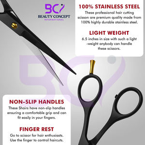 Ciseaux de barbier de qualité supérieure, aspect et toucher agréables, fournisseur avec logo personnalisé, service OEM ODM, durables, légers, sur mesure. - Product Image 5