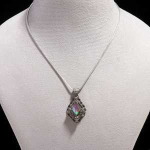 NIKHIL GEMS Aurora <b>Opal</b> Skull Locket <b>Pendant</b> Black Rhodium Sterling Silver Vintage Jewelry Gift Third Party Certified Engagement - Product Image 2