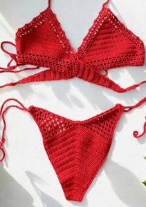 Maillot de bain en tricot, ensemble bikini au crochet, 100% coton - Product Image 3