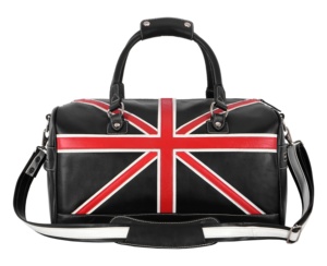 Sac de week-end en cuir véritable finition brillante personnalisée, motif drapeau britannique noir, marque privée, OEM, vente en gros, robuste et authentique - Product Image 2