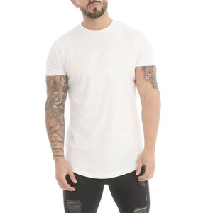 Venta al por mayor ropa de calle slim fit dobladillo curvo manga corta 100% algodón jersey hombres camisetas personalizadas bordar hip hop camisetas Casuales - Product Image 2