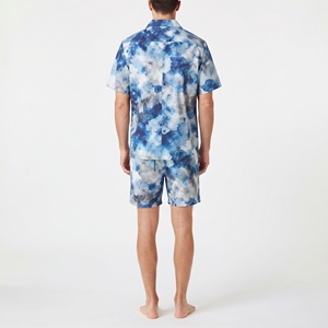 <b>Men's</b> Sublimation Button Up <b>Shirt</b> and Shorts Set Tie Dye Short Sleeve Casual <b>Beach</b> Summer Vacation Clothing - Product Image 2