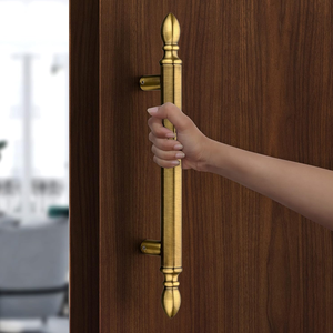 Manija de Puerta Principal de 14 Pulgadas con Acabado de Latón Antiguo, Tirador de Puerta de Aleación de Zinc, Duradera, Decoración para Puerta de Hogar, 3 Años de Garantía, Paquete de 1 - Product Image 4