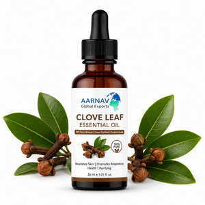 น้ำมันหอมระเหยใบกานพลูบริสุทธิ์จากต้นทีทรี ยี่ห้อ AARNAV GLOBAL EXPORTS ผลิตในอินโดนีเซีย ได้รับการรับรองมาตรฐาน GMP กลั่นด้วยไอน้ำเพื่อการต่อต้านริ้วรอย - Product Image 2