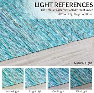 2026 Handcrafted Modern Office Style <b>Rugs</b> Reversible Farmhouse Area <b>Rug</b> Braided Chindi Area <b>Rug</b> - Product Image 2