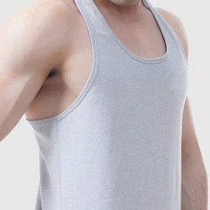 Camiseta sin Mangas Gris para Hombre, Cuello Redondo, Tejido de Punto, Color Sólido, Ropa Casual, Transpirable, 100% Algodón, Nuevo Diseño 2026, Logotipo Personalizado OEM - Product Image 5