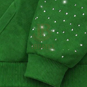 Sweats à capuche en strass pour hommes, respirants, avec fermeture éclair intégrale et poches latérales, fabriqués au Pakistan - Product Image 5