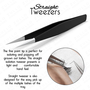 Black Matte Fiber Tip Eyelash Extension Tweezers for Professionals Volume Lash Tweezers Customizable Precision <b>Tool</b> - Product Image 2