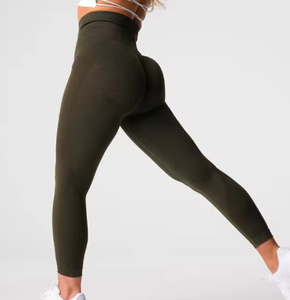 Leggings de sport personnalisés pour femmes 2026 – Respirants, sexy, moulants, pour yoga, couleurs unies, avec poches à la taille - Product Image 2