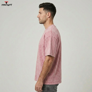 Camiseta de algodón 100% tejida con diseño moderno, de alta calidad, hecha a medida, con estampado sólido, para hombre. - Product Image 2