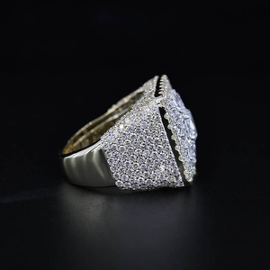 Bague de Mariage de Luxe en Moissanite Diamantée, Sertie d'un Halo de Pierres Ovales et d'un Grappe Floral, Bijou de Déclaration - Product Image 4