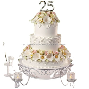 Customized <b>White</b> Metal <b>Cake</b> <b>Stand</b> With Elegant Coating Perfect for Organizing Birthday Parties and Special Occasions - Product Image 1