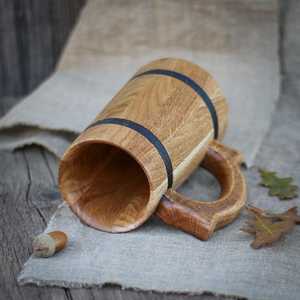 Jarra de Cerveza de Madera Hecha a Mano con Agarre Firme, Vajilla de Madera Natural para Restaurantes, Pubs, Bares, Hoteles y Uso Doméstico - Product Image 6