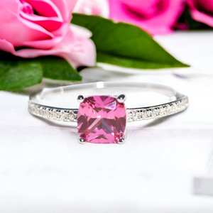 Ethical Pink Topaz Ring Handmade <b>Solid</b> Sterling <b>Silver</b> 925 December Birthstone Gemstone Jewelry Gift For Women - Product Image 5