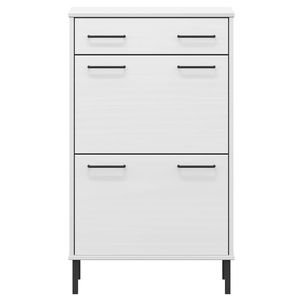 Scarpiera Media in Legno di Pino Bianco Massiccio e Metallo, Soluzione di Stoccaggio Elegante e Resistente - Product Image 4
