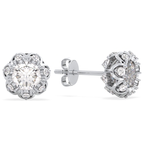 Boucles d'oreilles clous REYES en argent sterling 925 avec moissanite, design classique, fermoir à vis, vente en gros, cadeau de mariage, bijoux pour mariée - Product Image 3